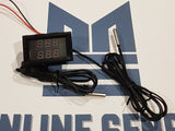 Dual temperature Gauge, Digital LED Thermometer x 2 Temperature Sensors. - Mainline Sensors