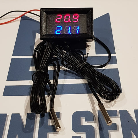 Dual temperature Gauge, Digital LED Thermometer x 2 Temperature Sensors. - Mainline Sensors