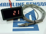 Water/Oil, Fluid Temperature Gauge. 5 Meter K type Sensor Cable. - Mainline Sensors