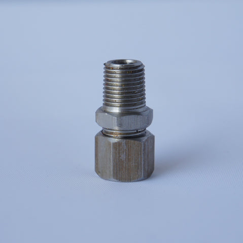 1/4" NPT Male Compression Fitting- Stainless Steel - 0D 5MM. - Mainline Sensors
