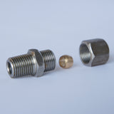 1/8" NPT Male Compression Fitting- Stainless Steel - 0D 5MM. - Mainline Sensors