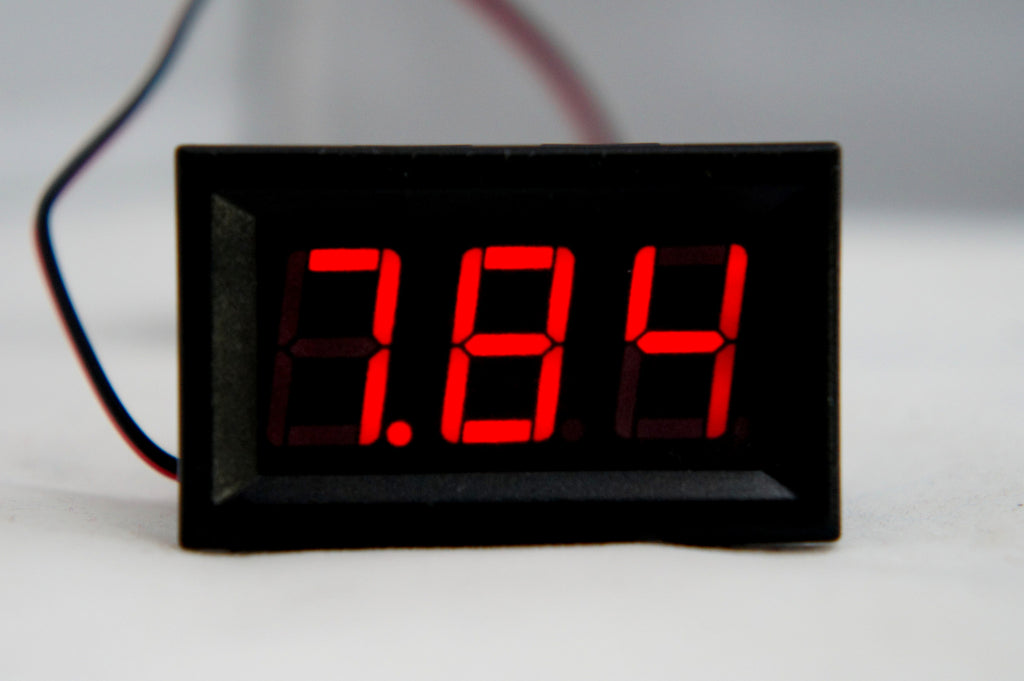 Digital Display Voltage Meter for input 5 volt – 120 volt DC, Red - Mainline Sensors